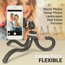 Xenvo SquidGrip Flexible Cell Phone Tripod and Portable Action Camera Holder - Compatible with iPhone, GoPro, Android, Samsung, Google Pixel and All Mobile Phones
