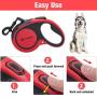 PUPTECK Retractable Dog Leash with Anti-Chewing Steel Wire, 360°Tangle-Free Pet Walking Leash for Small Medium Large Dogs, Heavy Duty up to 110lbs, 16ft Strong Reflective Leash, One-Hand Brake
