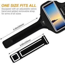 Galaxy Note 10+/ 9/8 Armband,RUNBACH Sweatproof Running Exercise Gym Cellphone Sportband Bag with Fingerprint Touch/Key Holder and Card Slot for Samsung Galaxy Note 10+/Note 9/Note 8 (Black)