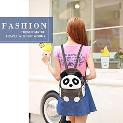 Cute Panda Backpack for Girls and Boys Waterproof Leather Small Travel Bag