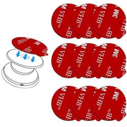 9 Pack Pops Sticky Adhesive Replacement for Socket Mount Base, pop-tech VHB 3M Sticker Pads for Phone Collapsible Grip & Stand Back - 9pcs 35mm Double Sided Tapes & 4pcs Alcohol Prep Pads