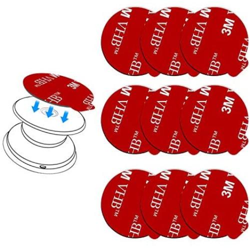 9 Pack Pops Sticky Adhesive Replacement for Socket Mount Base, pop-tech VHB 3M Sticker Pads for Phone Collapsible Grip & Stand Back - 9pcs 35mm Double Sided Tapes & 4pcs Alcohol Prep Pads 9 Pack Pops Sticky Adhesive Replacement for Socket Mount Base, pop-tech VHB 3M Sticker Pads for Phone Collapsible Grip & Stand Back - 9pcs 35mm Double Sided Tapes & 4pcs Alcohol Prep Pads