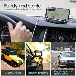 Solpuo Car Cell Phone Holder, Silicone Car Phone Mount for Various Dashboards, Anti-Slip Car Mount for iPhone, Samsung, Android Smartphones, and Other, Black