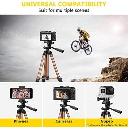 PEYOU Compatible for iPhone Tripod, 50" Extendable Lightweight Aluminum Tripod Stand + Wireless Remote + Phone Holder Mount Compatible for iPhone 11 Pro Max/11 Pro/XR/X/8 Plus & More