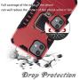 PUNYTONCY Protective iPhone 11 Case, Military Grade Magnetic Case Designed for iPhone 11 2019, Drop Tested Anti-Scratch Shockproof Waterproof Cover with Ring Car Mount Kickstand (Red 6.1 Inch)