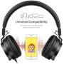 Kids Headphones, gorsun Lightweight Stereo Foldable Wired Headphones for Kids Adults Adjustable Headband Headset for Cellphones Smartphones iPhone Laptop Computer Mp3/4 Earphones(Black)