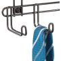 mDesign Closet Wall Mount Mens Accessory Storage Organizer Rack - Holds Belts, Neck Ties, Watches, Change, Sunglasses, Wallets - 8 Hooks and Basket - 2 Pack - Bronze