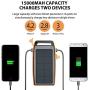 Solar Charger RAVPower 15000mAh Outdoor Portable Charger Solar Power Bank Dual USB External Battery Pack Power Pack with Flashlight (IPX4 Splashproof, Dustproof, Solar Panel Charging, DC5V/2A Input)
