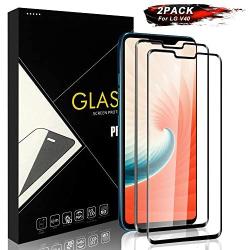 Yersan LG V40/V50 ThinQ Screen Protector [2 Pack], Full Coverage 9H Hardness Anti-Scratch HD Clear Case Friendly Tempered Glass Screen Protector Film for LG V40/V50 ThinQ