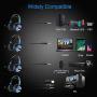 NiceWell Gaming Headset for Xbox One, PS4, PC, Gaming Headphones Wired with Microphone, LED Light, Stereo Sound, Noise-canceling, Over-Ear Soft Earmuffs and Adjustable Heanband