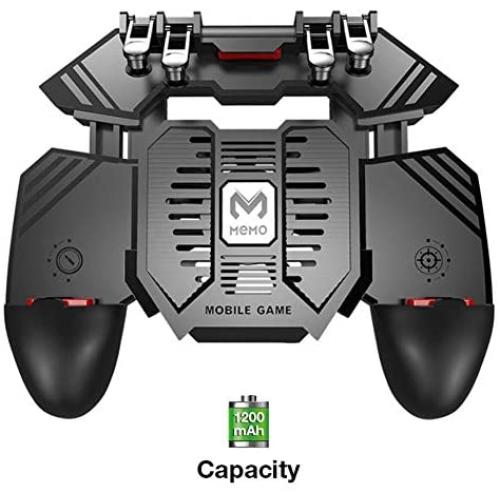 Summeishop Gamepad,for MEMO New PUBG Helper AK77 Mobile Phone Radiator Water-Cooled Fan Six Fingers PUGB Handle Power Bank,The Heat Sink Comes with a Power Supply, can be Used as a Charging gaudily