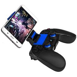 STOGA Mobile Game Controller Compatible for iPhone iOS & Android,Wireless Remote Controller with Vibration Feedback, Mobile Phone Holder (Blue)