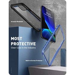 i-Blason Ares Case for iPhone 11 Pro Max 2019 Release, Dual Layer Rugged Clear Bumper Case with Built-in Screen Protector (Blue)