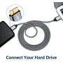 Micro USB 3.0 Cable, JSAUX USB A Male to Micro B Cable 2 Pack [3.3FT+6.6FT] External Hard Drive Cable Galaxy S5 Nylon Braided Cord for Samsung Galaxy S5, Note 3, Seagate Hard Drive, WD Hard Drive-Grey