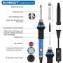 Soldering Iron, Soldering Iron Kit Electronics, 60W Adjustable Temperature Welding Tool, 5pcs Soldering Iron Tip, Soldering Iron Stand, Desoldering Pump, Tweezers, Solder Wire, Rosin, Carry Bag