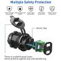 Quick Charge 3.0 USB Charger Socket, ADSDIA 12V/24V 36W Aluminum Waterproof Dual QC3.0 Car Charger Power Adapter Outlet with LED Display for Car Boat Marine Motorcycle Scooter RV Golf Cart DIY Kit