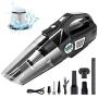helloleiboo Car Vacuum 4 in 1 Handheld Cordless Air Compressor Pump 6000Pa Rechargeable Vacuum Cleaner with LED Light