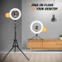 Yesker 10” Ring Light with 51 Inch Floor and Desktop Tripod Stand LED Ringlight 3 Light Modes 10 Brightness Level Phone Holder Selife Remote for Streaming Makeup Photography Zoom Wed Conferencing