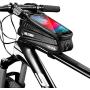Epessa Bike Phone Mount Bag, Bicycle Waterproof Front Frame Top Tube Handlebar Bag with Sensitive Touch Screen for Cellphone Below 6.5’’,Large Capacity