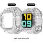 AhaStyle Crystal iWatch Band Strap with Rugged Bumper Case Compatible with Apple Watch 42mm 44mm, iWatch Series 5/4/3/2/1(42mm/44mm）