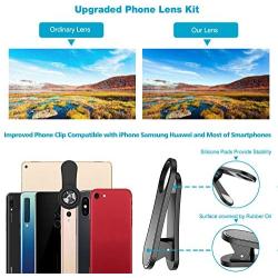 Phone Camera Lens,11 in 1 Cell Phone Lens Kit for iPhone and Android, 0.36X Wide Angle Lens+198°Fisheye Lens+20X Macro Lens+Zoom Telephoto Lens+CPL+Kaleidoscope Lens+Starburst Lens+4 Color Filter Lens