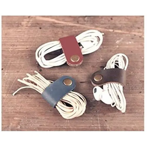 ZE Handmade Genuine Leather Button Closure Cable Organizer for USB Cables,Mobile Phone Charge Wires,Laptop Cords,Earbuds/Earphones Wires Set of 3 ZE Handmade Genuine Leather Button Closure Cable Organizer for USB Cables,Mobile Phone Charge Wires,Laptop Cords,Earbuds/Earphones Wires Set of 3