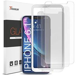 Trianium 3 Pack Glass Protector Compatible with iPhone 11 Screen Protector, iPhone XR Screen Protector Tempered Glass Film [6.1 Inch] HD Clarity 0.25mm with Installation Alignment Case Tray (3-Pack)