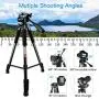 Camera Tripod, FOSITAN 72-inch Compact Travel Tripod with Quick Release Plate and Phone Holder for Camera DSLR Canon Nikon Sony Smartphone Video Tripod with 360° Panorama for Video Shoting Still-Lifes