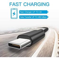 USB C Cable, MARGE PLUS Type C Charging Cable 3 Pack (6Ft) Braided Fast Charging Cord Compatible with Samsung Galaxy A20 A50 A51 A71 A10 A10e S10 S20 Plus Note10, LG Stylo 5 4,and Other USB C Device