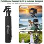 Lightweight Tripod 55-Inch, Travel/Video/Phone/Camera Tripod Stand with Bluetooth Remote, Phone Clip, Carry Bag and Replacement Battery for Travel/YouTube Video/Photography/Vlog