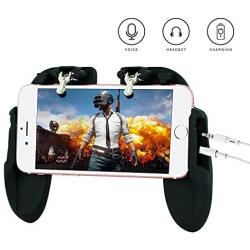 Mobile Game Controller for PUBG Gamepad with Cooling Fan L1 R1 Aim Fire Joystick Gaming Triggers for iPhone iOS Android Supports Fortnite/Rules of Survival (Black)