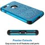 iPhone 8 Plus Case, iPhone 7 Plus Case, Hython Heavy Duty Defender Protective Case Bling Glitter Sparkle Hard Shell Armor Hybrid Shockproof Rubber Bumper Cover for iPhone 7 Plus and 8 Plus, Blue