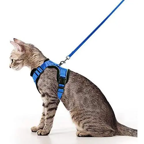 rabbitgoo Cat Harness and Leash for Walking, Escape Proof Soft Adjustable Vest Harnesses for Medium Large Cats, Easy Control Breathable Pet Safety Jacket with Reflective Strips & 1 Metal Leash Ring rabbitgoo Cat Harness and Leash for Walking, Escape Proof Soft Adjustable Vest Harnesses for Medium Large Cats, Easy Control Breathable Pet Safety Jacket with Reflective Strips & 1 Metal Leash Ring
