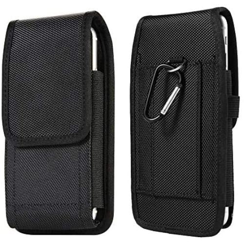 Universal Nylon Large Cell Phone Case Belt Holster Holder Pouch for Samsung Galaxy A10S A11 A30S A31 A51 A50 S20+ S10+ S9 Plus, iPhone 11 Pro Max/XS Max 8 Plus, LG V50S V40 G8S ThinQ Stylo 5X 5 4 -L