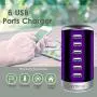 6 Ports Desktop Charging Station,USB Hub Fast Wall Charger with QC 2.1,Compatible for Smart Phones, Tablets, and Other Electronics (Purple) 6 Ports Desktop Charging Station,USB Hub Fast Wall Charger with QC 2.1,Compatible for Smart Phones, Tablets, and Other Electronics (Purple)