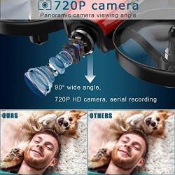 SANROCK U61W Drones for Kids with Camera, RC Quadcopter with 720P HD WiFi FPV Camera, Support Altitude Hold, Route Making, Headless Mode, One-Key Start, Emergency Stop, Great Gift for Boys Girls