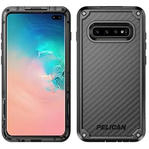 Pelican Shield Samsung Galaxy S10+ Phone Case, 5-Layer Extreme Protective Smartphone Cover, 12-Foot Drop Protection, Kickstand Belt Clip Accessory (Black) Pelican Shield Samsung Galaxy S10+ Phone Case, 5-Layer Extreme Protective Smartphone Cover, 12-Foot Drop Protection, Kickstand Belt Clip Accessory (Black)