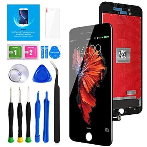 Keytas for iPhone 7 Screen Replacement Kit Black 4.7" LCD Display Compatible with iPhone 7 Touch 3D Screen 4.7 Inch Digitizer Frame Assembly with Free Repair Tools Kit+ Screen Protector (Black)