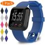 KingAcc Compatible Replacement Bands for Fitbit Versa, Soft Silicone Fitbit Versa Band, Metal Buckle Sport Wristband Strap Women Men Large Small White, Black, Peach, Gray