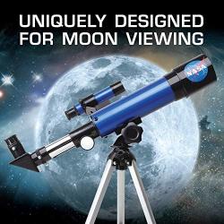 NASA Lunar Telescope for Kids – Capable of 90x Magnification, Includes Two Eyepieces, Tabletop Tripod, Finder Scope, and Full-Color Learning Guide, the Perfect STEM Gift for a Young Astronomer