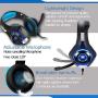 Gaming Headset for New Xbox One PS4 PC Laptop Tablet with Mic, Over Ear Headphones, Noise Canceling, Stereo Bass Surround for Kids Mac Smartphones Cellphone … (Blue)
