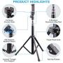 Selfie Stick Tripod Bluetooth, LATZZ 54 Inch Phone Tripod Selfie, Extendable iPhone Stand Tripod with Wireless Remote Shutter Compatible iPhone 11 Pro/Xs MAX/XR/X/8/8P/7/Galaxy Note 8/S10/S9+/S9, More
