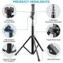 Selfie Stick Tripod Bluetooth, LATZZ 54 Inch Phone Tripod Selfie, Extendable iPhone Stand Tripod with Wireless Remote Shutter Compatible iPhone 11 Pro/Xs MAX/XR/X/8/8P/7/Galaxy Note 8/S10/S9+/S9, More