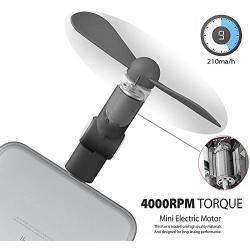 Mini Phone Fan, Wuedozue 180 Rotating Portable Cool Cooler Mobile Phone Fan Compatible with iPhone 11/11 Pro/11 Pro Max/X/Xs/Xr / 8/8 Plus / 7/7 Plus / 6 / 6s / iPad and More (Black)