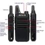 Retevis RT22 Walkie Talkie Long Range,2 Way Radio Rechargeable,Two Way Radio with 2 Pin Earpiece Headset Adults Children Field Camping Driving(2 Pack)