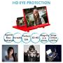 Screen Magnifier -12 Inches 3D HD Cell Phone Magnifying Projector Screen Accessories for Videos, Movies, and Games, Foldable Phone Stand with Screen Amplifier, Compatible with Any Smartphones (Red)
