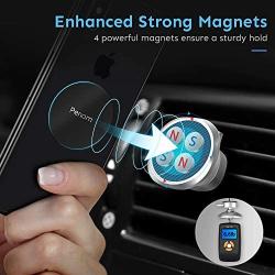 Magnetic Phone Car Mount, Penom Cell Phone Holder for Car Universal Air Vent Magnet Car Phone Mount Fits iPhone 11 Xs Max XR X 8 7 6S 6 Plus and Most Smartphones (Silver)