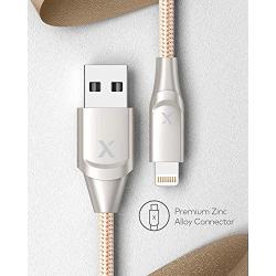 iPhone Charger Xcentz 3ft 2 Pack, Apple MFi Certified Lightning Cable, High-Speed iPhone Charger Cable Durable Braided Charging Cord for iPhone 11/X/XS/XR/XS Max/8/7/7 Plus/6/5s, iPad Mini/Air, Gold