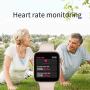 Smart Watch Thermometry Watch with Camera Life Monitoring Bluetooth Push Phone Watch Touch Screen Waterproof Smart Watch for Android Phones Pink