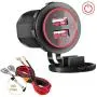 Quick Charge 3.0 Dual USB Charger Socket, Waterproof 12V/24V QC3.0 Dual USB Fast Charger Socket Power Outlet with Touch Switch for Car Marine, Boat, Motorcycle, Truck and More(QC3.0-Red) Quick Charge 3.0 Dual USB Charger Socket, Waterproof 12V/24V QC3.0 Dual USB Fast Charger Socket Power Outlet with Touch Switch for Car Marine, Boat, Motorcycle, Truck and More(QC3.0-Red)